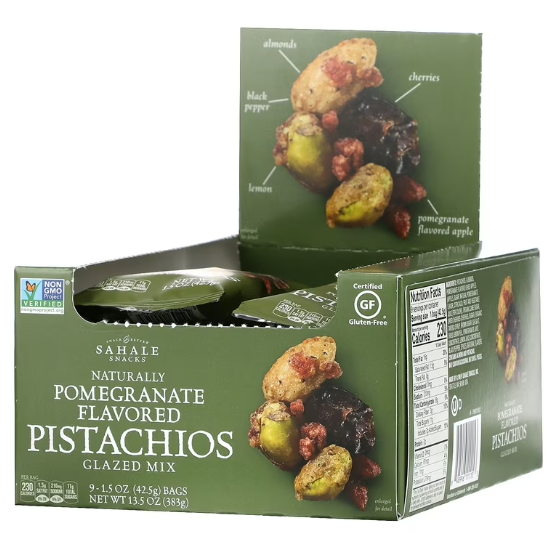 Sahale Snacks Pomegranate Flavored Pistachios Glazed Mix 1.5 Ounces 9ct